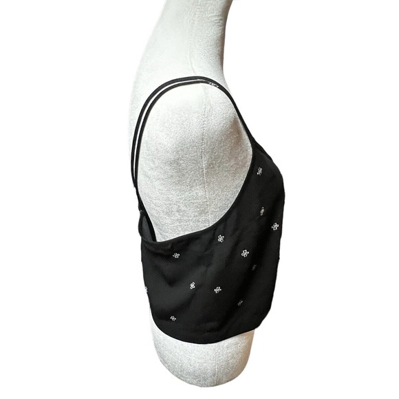 Urban Outfitters Silence & Noise Black/White Crop Camisole Zip Up Top Size Small - Picture 4 of 7